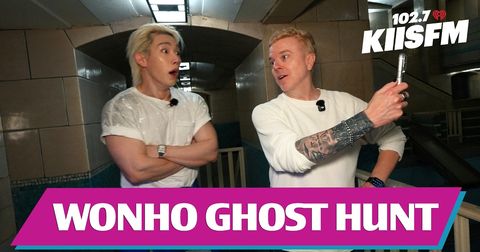 Wonho in 102.7 KIIS FM: WONHO & JoJo go GHOST HUNTING at the Queen Mary!